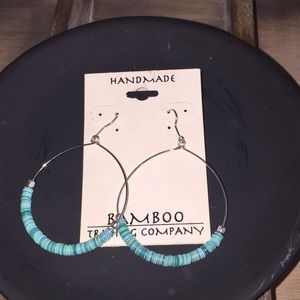 NEW - Sea glass beaded hoop earrings!